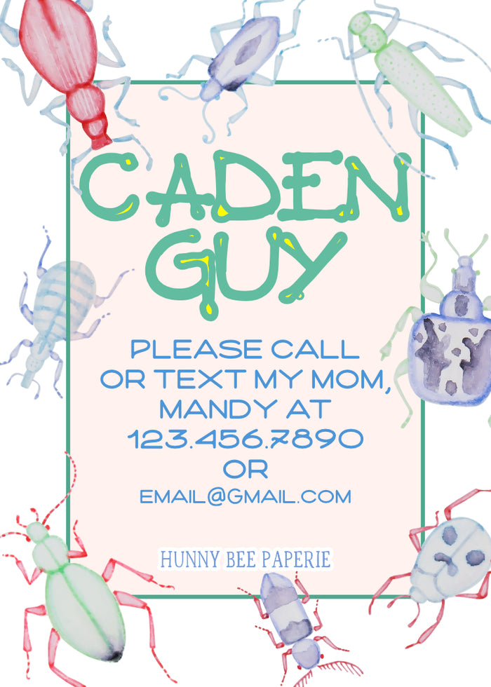 BUG PLAY DATE CARD