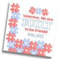Built to be Friends Valentine Card - Red/Blue