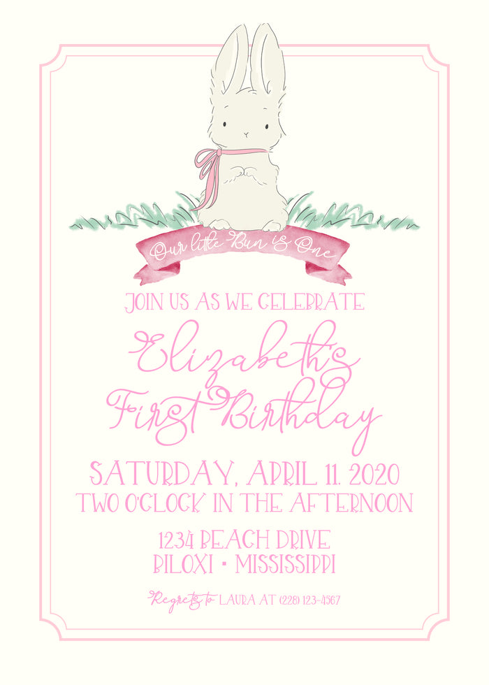 Bunny Birthday Invitation