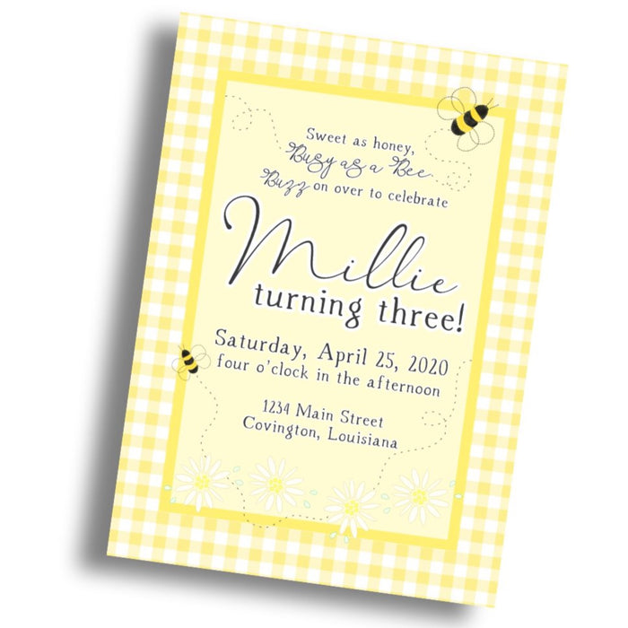 Busy as a Bee Birthday Invitation