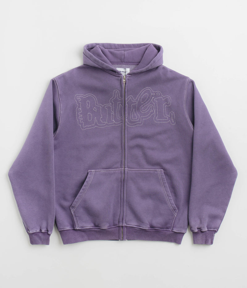 Butter Goods Breakdown Zip-Thru Hoodie in Washed Purple