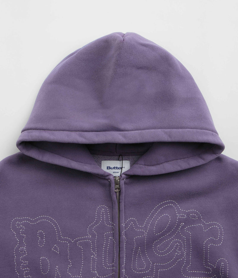 Butter Goods Breakdown Zip-Thru Hoodie in Washed Purple