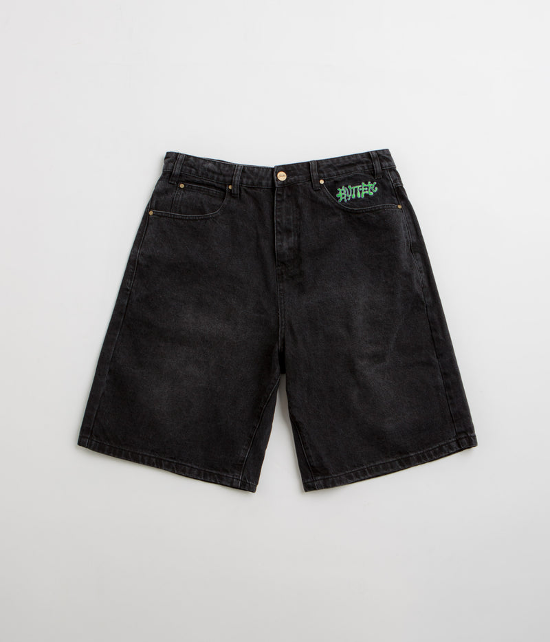 Butter Goods Ink Denim Shorts in Worn Black