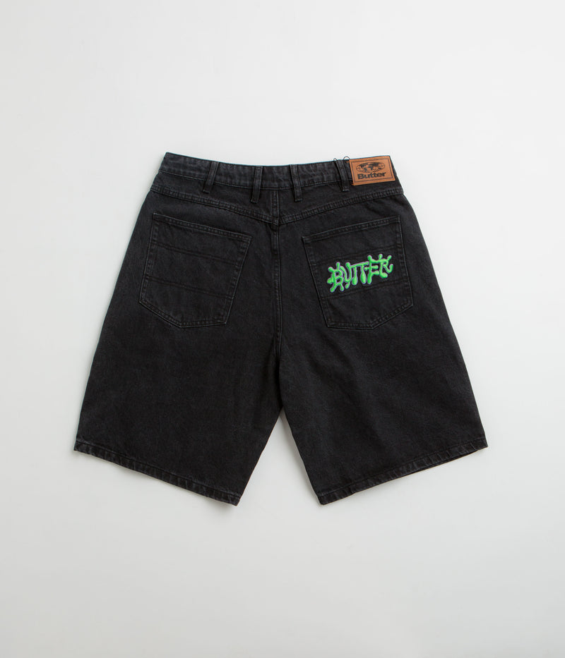 Butter Goods Ink Denim Shorts in Worn Black