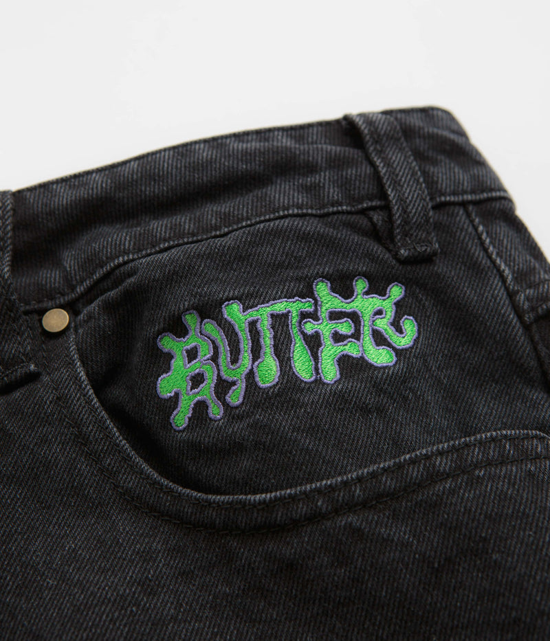 Butter Goods Ink Denim Shorts in Worn Black