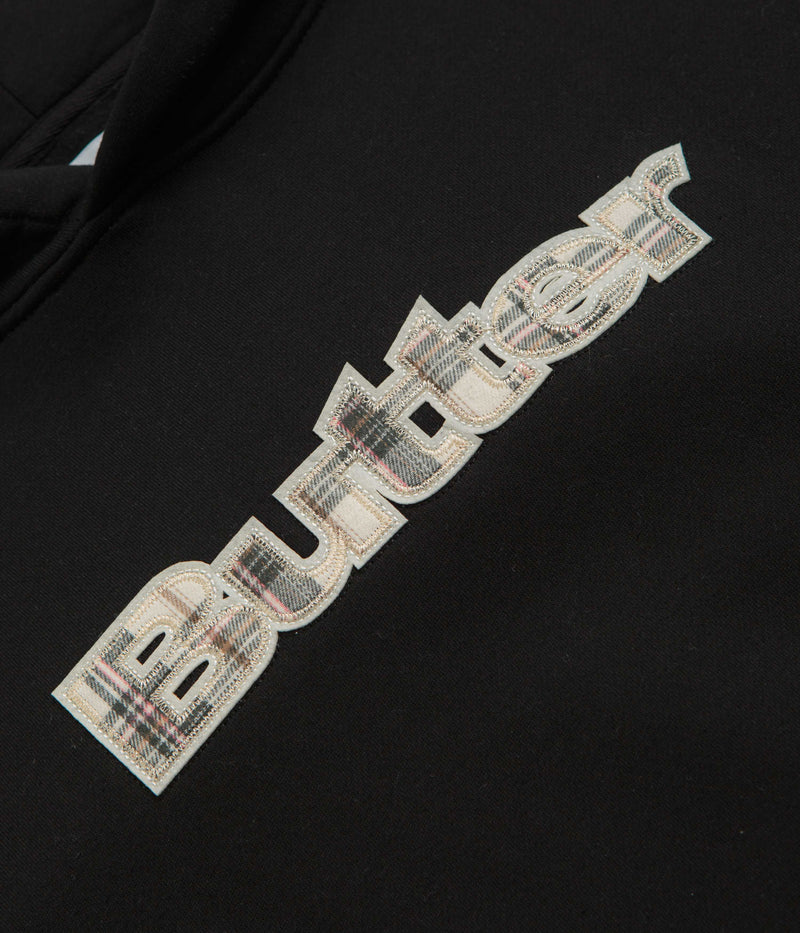 Butter Goods Plaid Applique Hoodie in Black and White