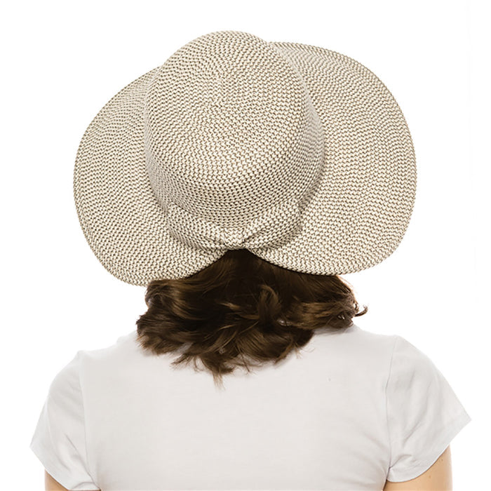 Butterfly Split Brim Sun Hat with Straw Bow - Boardwalk Style Wide Brim Hat Boardwalk Style Hats