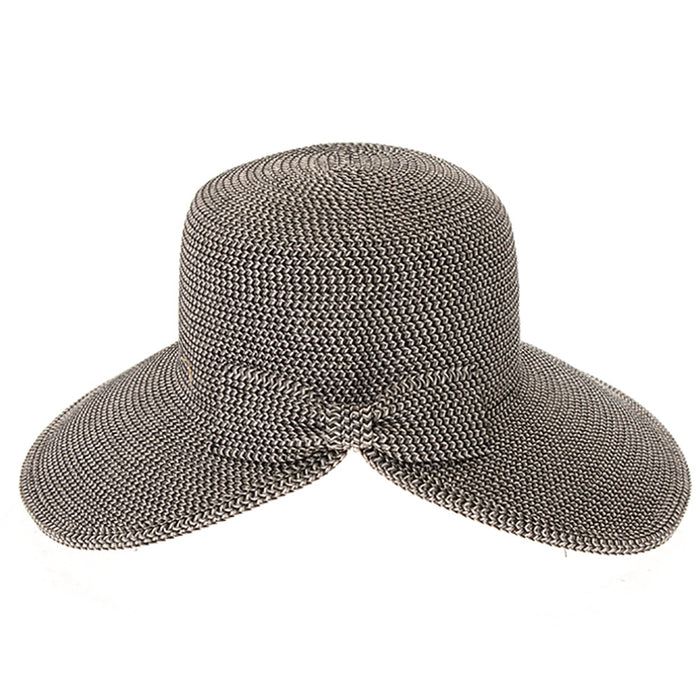 Butterfly Split Brim Sun Hat with Straw Bow - Boardwalk Style Wide Brim Hat Boardwalk Style Hats
