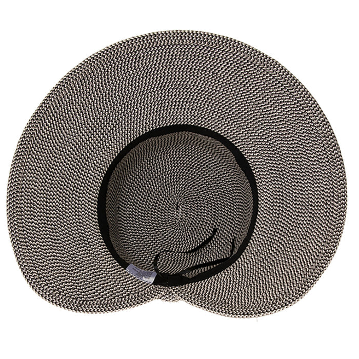 Butterfly Split Brim Sun Hat with Straw Bow - Boardwalk Style Wide Brim Hat Boardwalk Style Hats