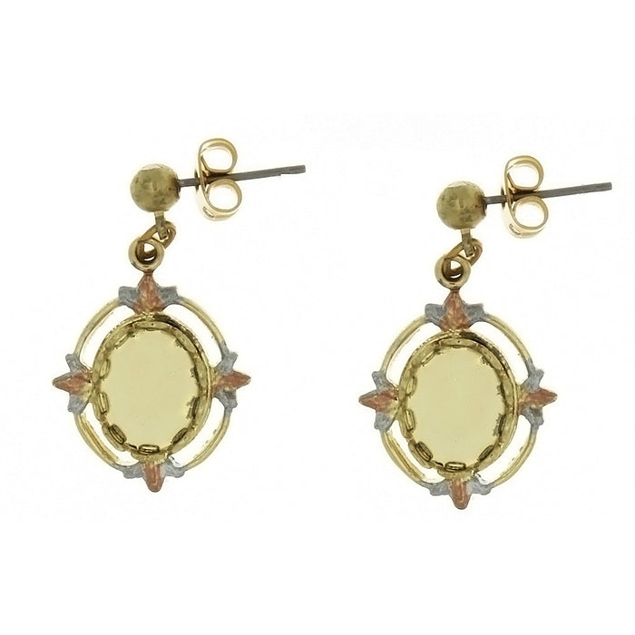 Cabochon Setting Dangle Earrings Holds 8x10 mm Cabochon