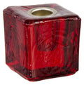 Candle Holder, Mini Glass Cube w/Metal Insert