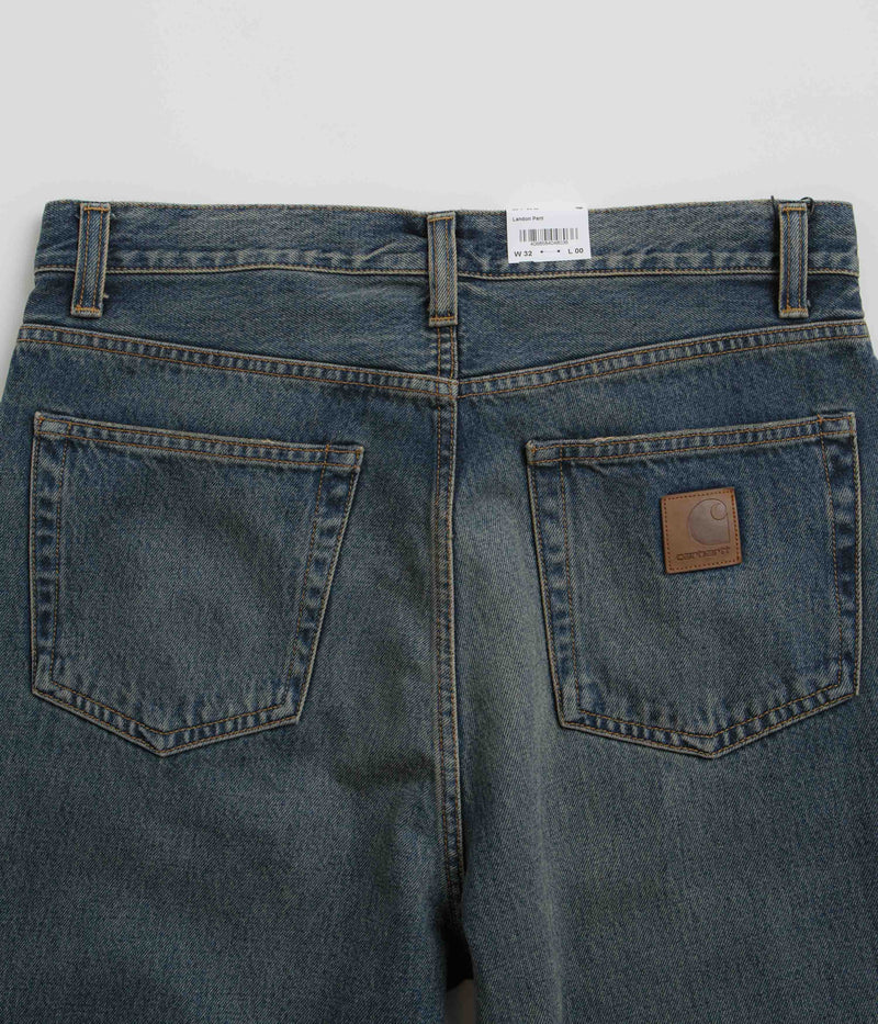 Carhartt Landon Pants in Blue Worn Used Wash