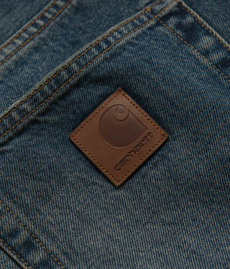 Carhartt Landon Pants in Blue Worn Used Wash