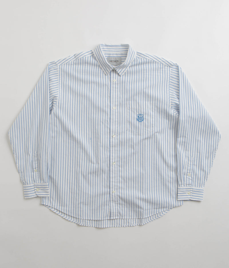 Carhartt Linus Stripe Poplin Shirt in Bleach and White