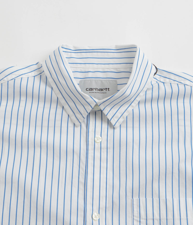 Carhartt Linus Stripe Poplin Shirt in Bleach and White