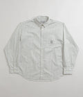 Carhartt Linus Stripe Poplin Shirt in Park and White