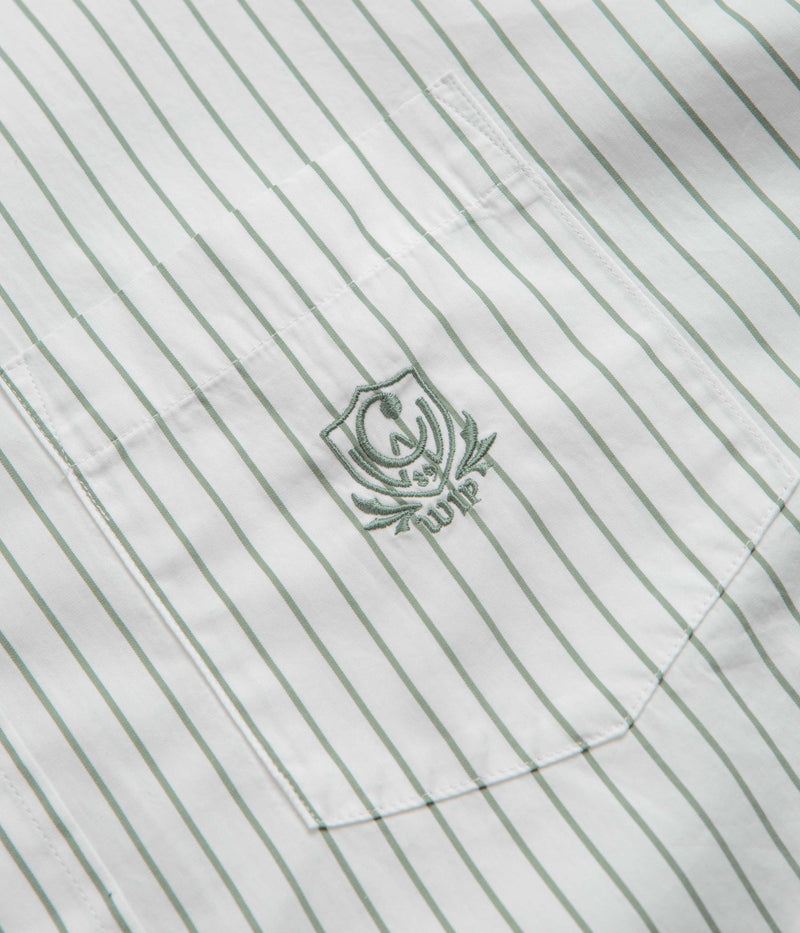 Carhartt Linus Stripe Poplin Shirt in Park and White