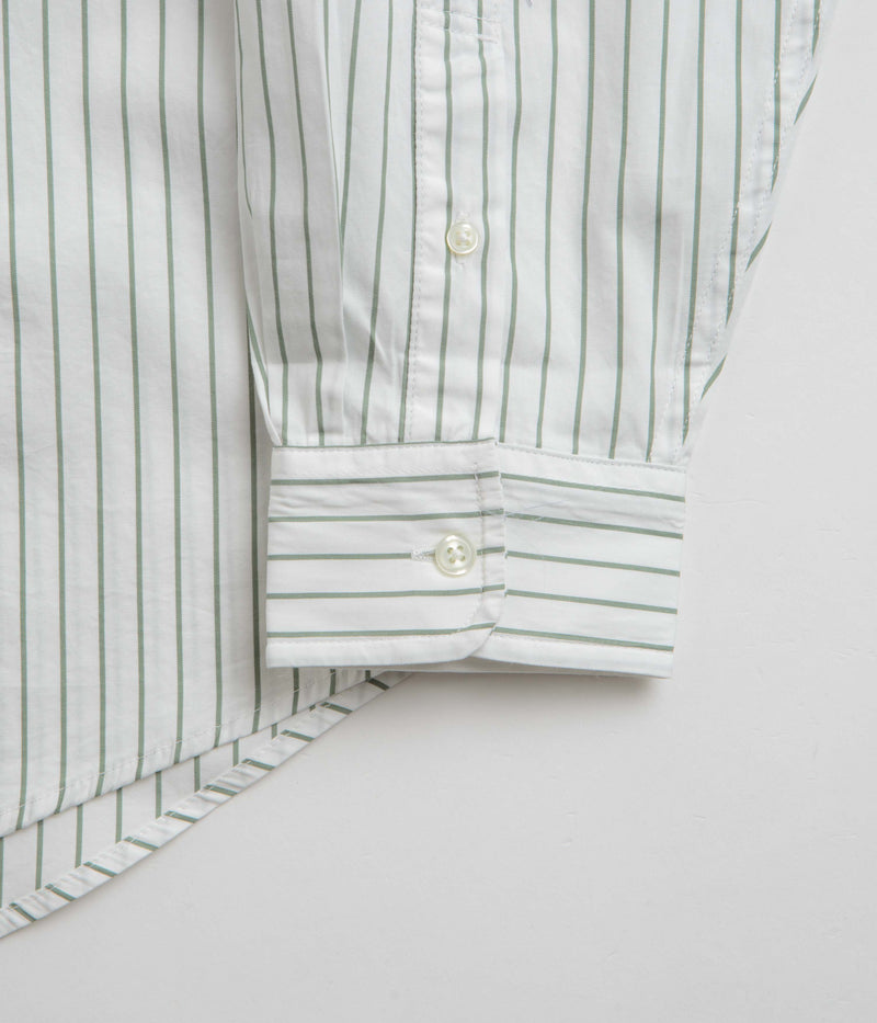 Carhartt Linus Stripe Poplin Shirt in Park and White