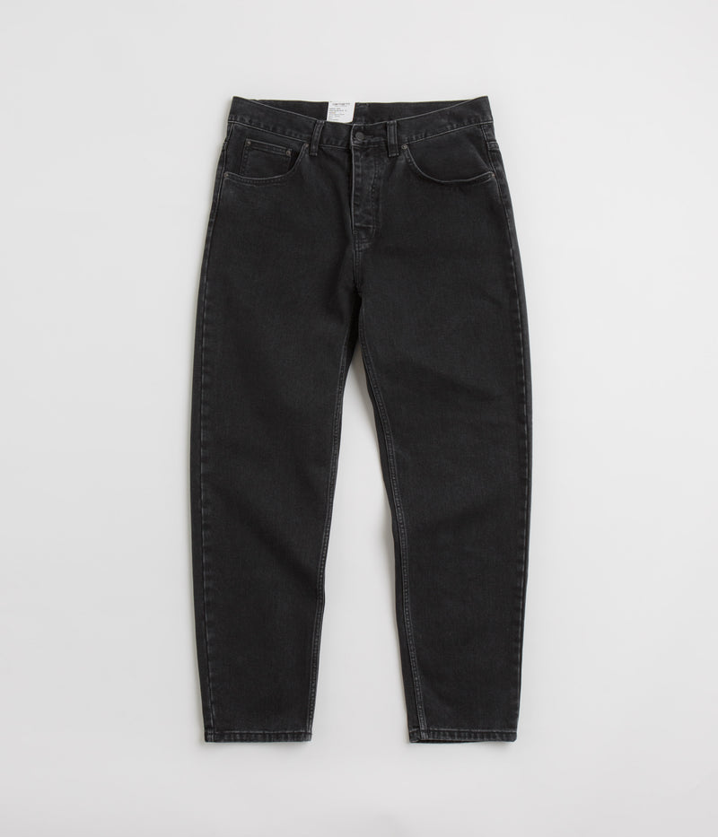 Carhartt Newel Pants in Black Stone Washed