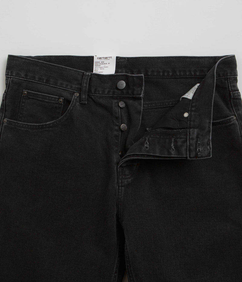Carhartt Newel Pants in Black Stone Washed