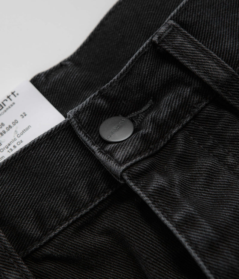 Carhartt Newel Pants in Black Stone Washed