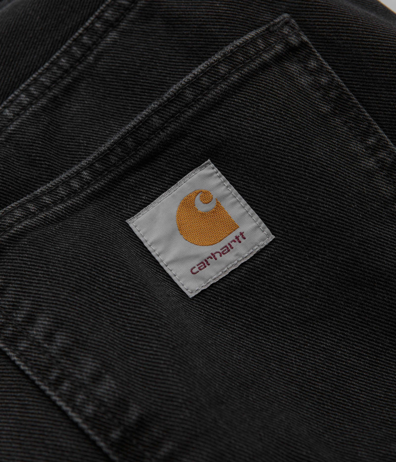 Carhartt Newel Pants in Black Stone Washed
