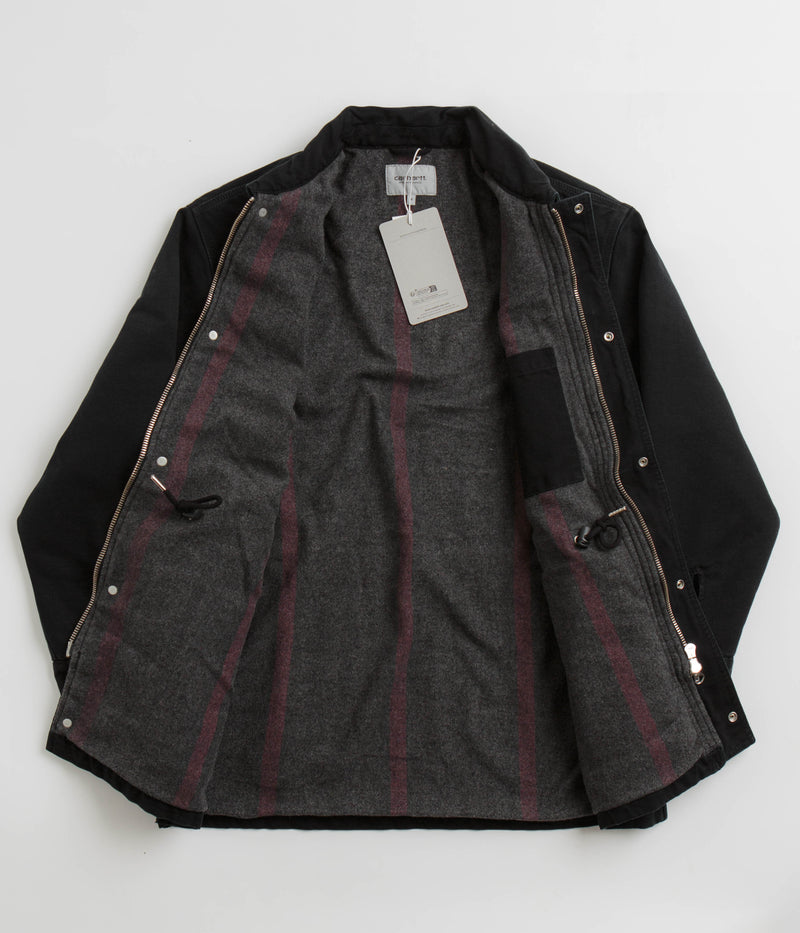 Carhartt OG Santa Fe Coat in Black and Black Stone