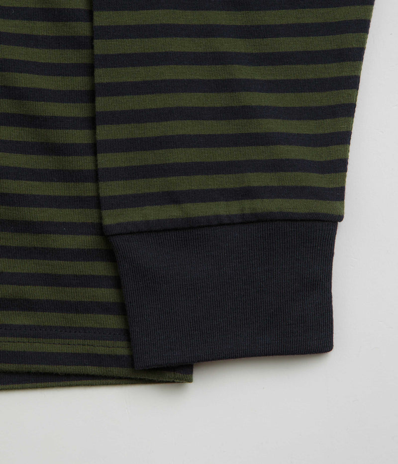 Carhartt Verner Pocket Long Sleeve T-Shirt in Verner Stripe and Dark Navy / Office Green