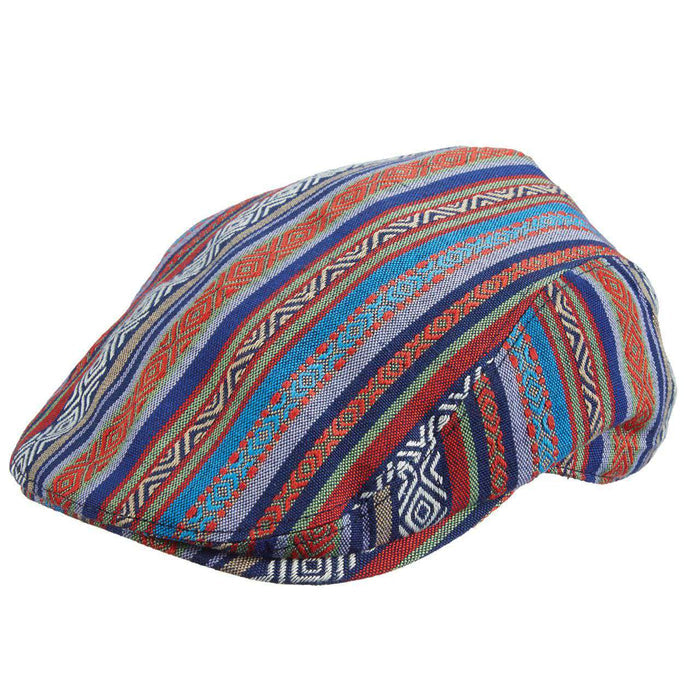 Carlos Santana Maya Guatemalan Multicolored Ivy Cap Flat Cap Santana Hats san356L Blue Large