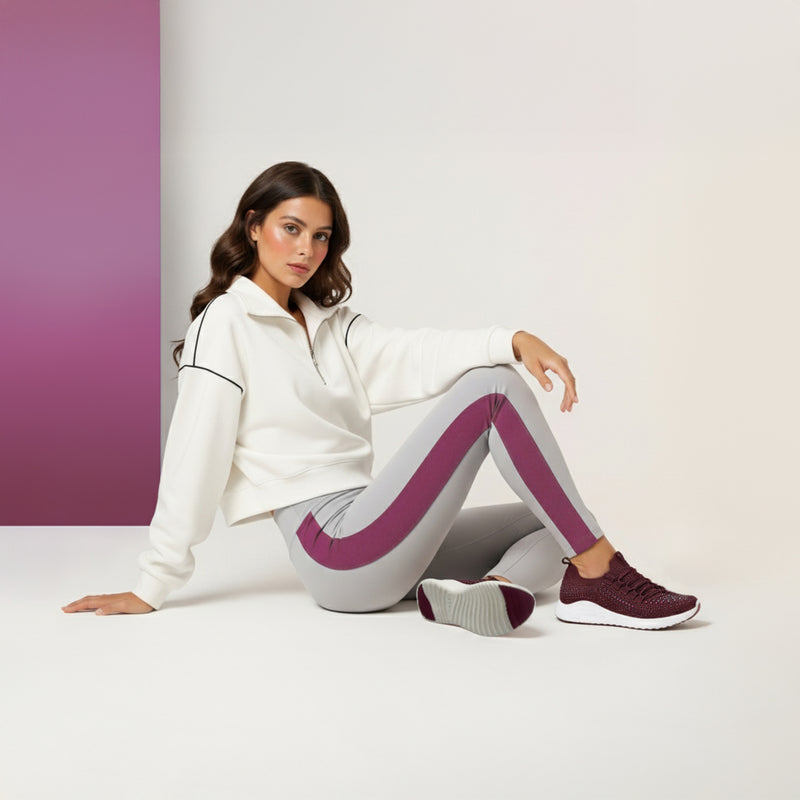 Carly Arch Support Sneaker #color_wine sparkle