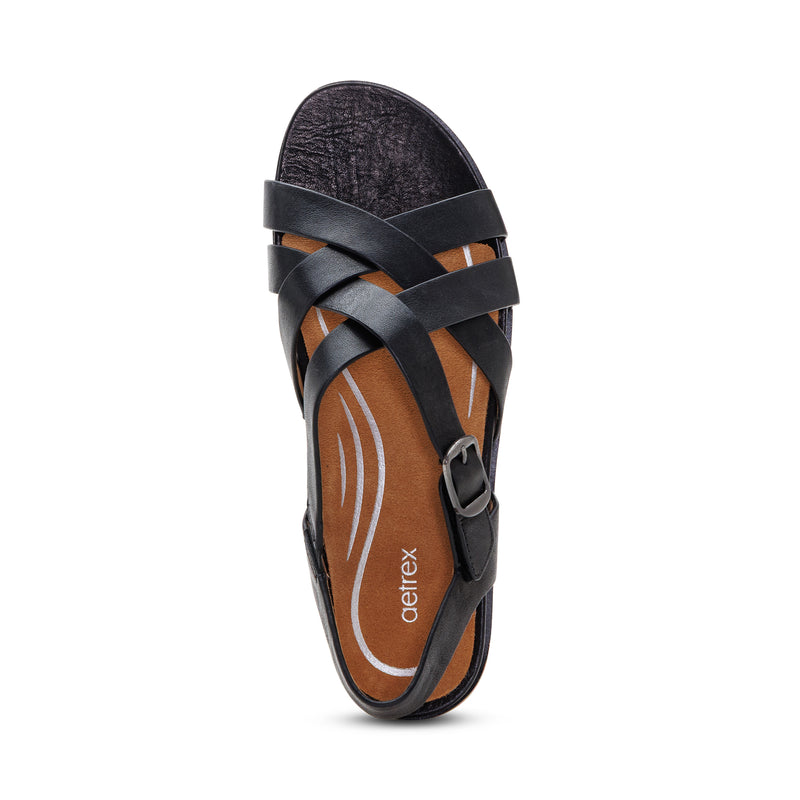 Carmen Cross Band Adjustable Sandal #color_black
