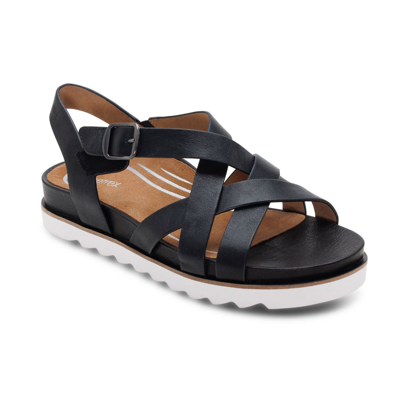 Carmen Cross Band Adjustable Sandal #color_black