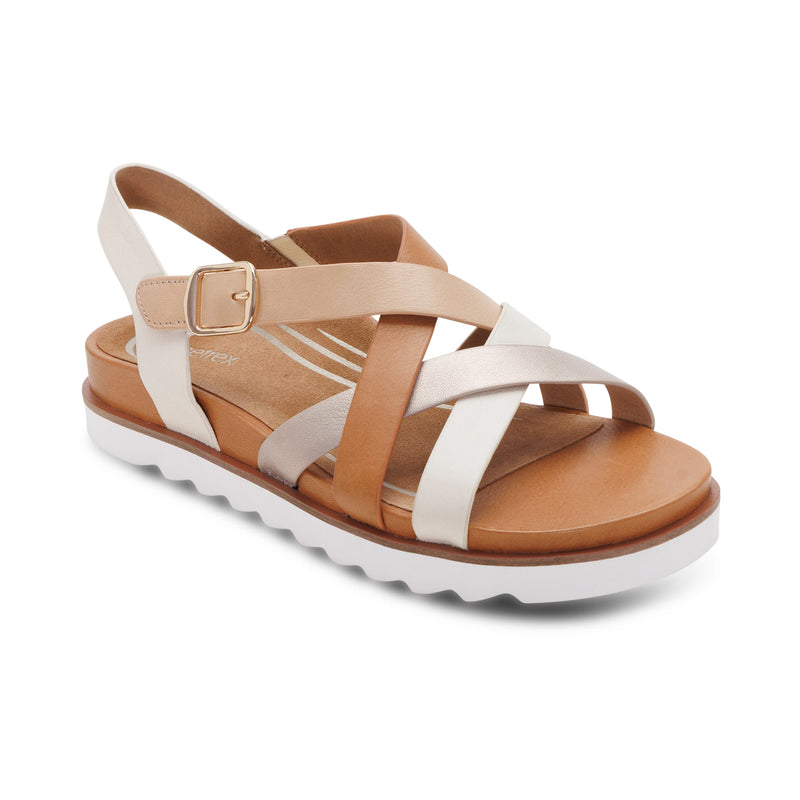 Carmen Cross Band Adjustable Sandal #color_champagne multi