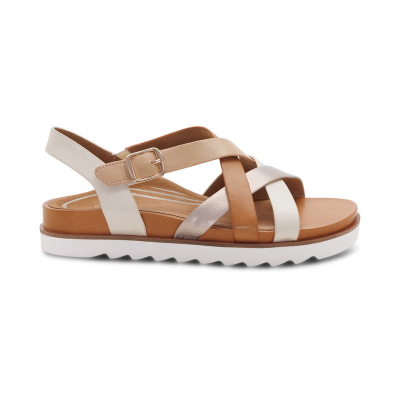 Carmen Cross Band Adjustable Sandal #color_champagne multi