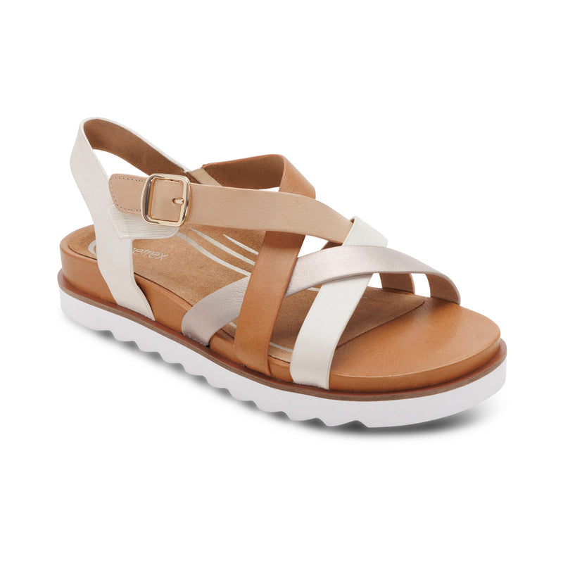 Carmen Cross Band Adjustable Sandal #color_champagne multi
