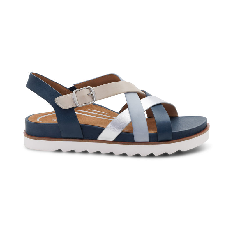 Carmen Cross Band Adjustable Sandal #color_navy multi