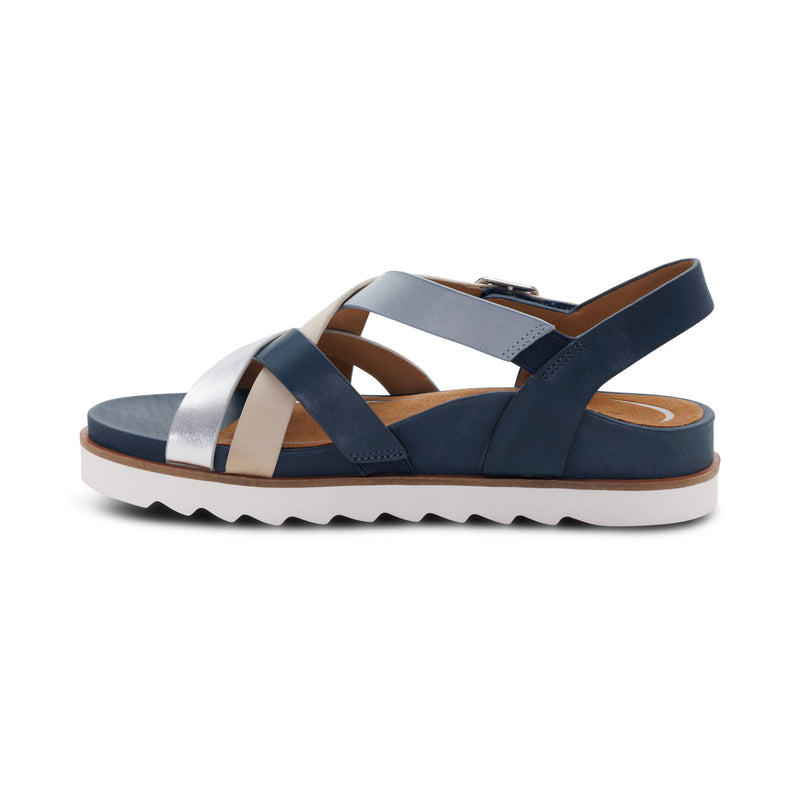 Carmen Cross Band Adjustable Sandal #color_navy multi
