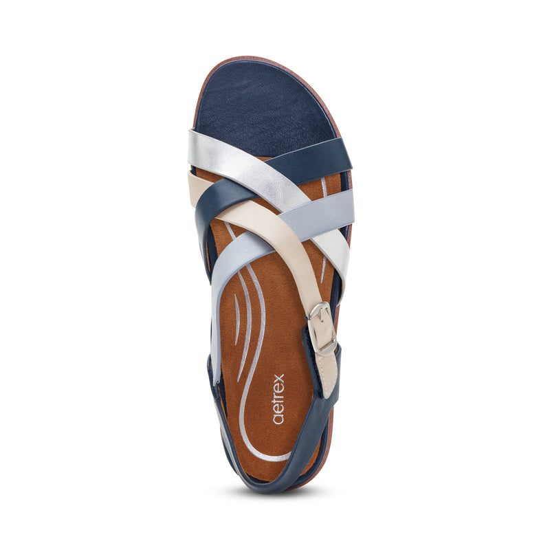 Carmen Cross Band Adjustable Sandal #color_navy multi