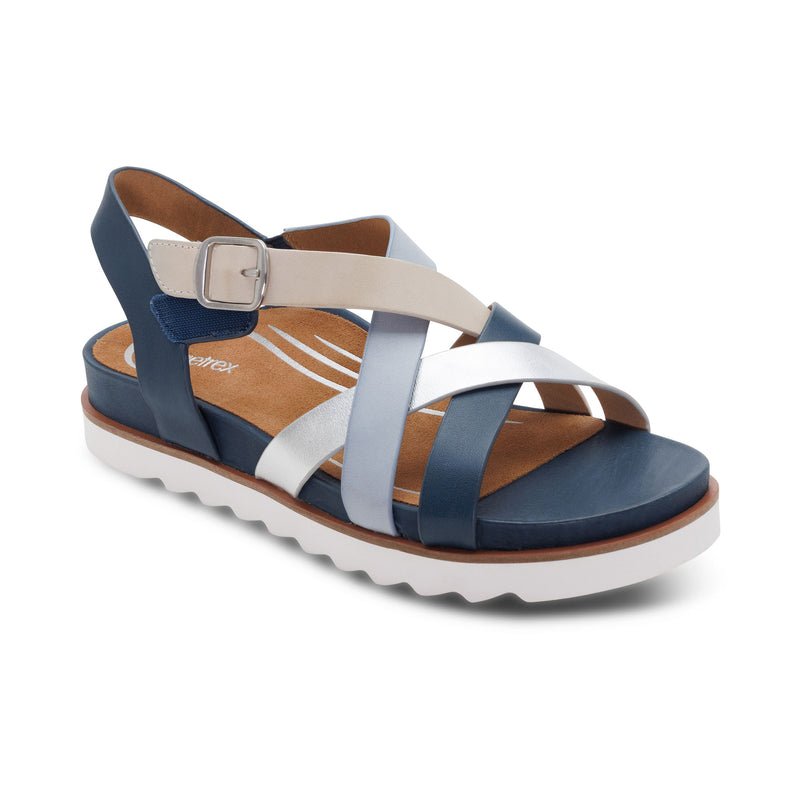 Carmen Cross Band Adjustable Sandal #color_navy multi