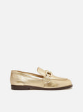 Caroline Gold Leather Loafer Flats FALL 23