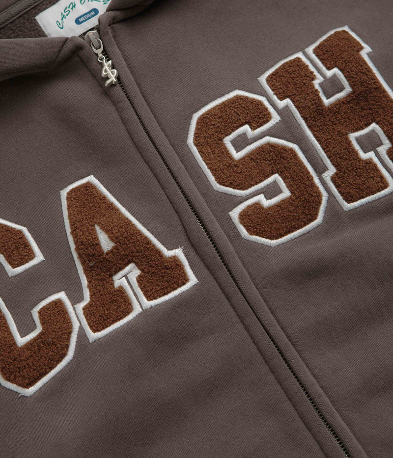 Cash Only Campus Zip Up Hoodie in Charcoal