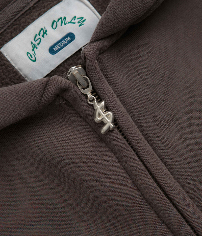 Cash Only Campus Zip Up Hoodie in Charcoal