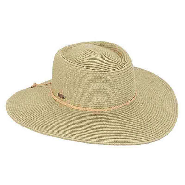 Cativa Flat Crown Floppy Hat - Sun 'N' Sand Hat Bolero Hat Sun N Sand Hats hh2137C mf Moss green Medium (57 cm)