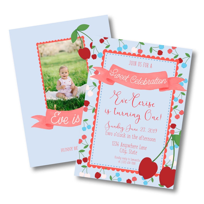 Cherry Sweet Birthday invitation
