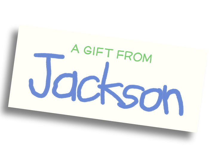 Child's Signature Gift Tag - Blue