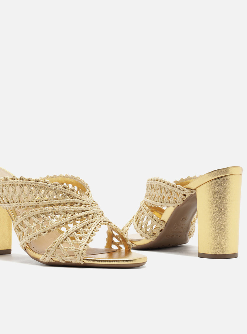 Ciara High Block Fabric Sandal Sandals S/26