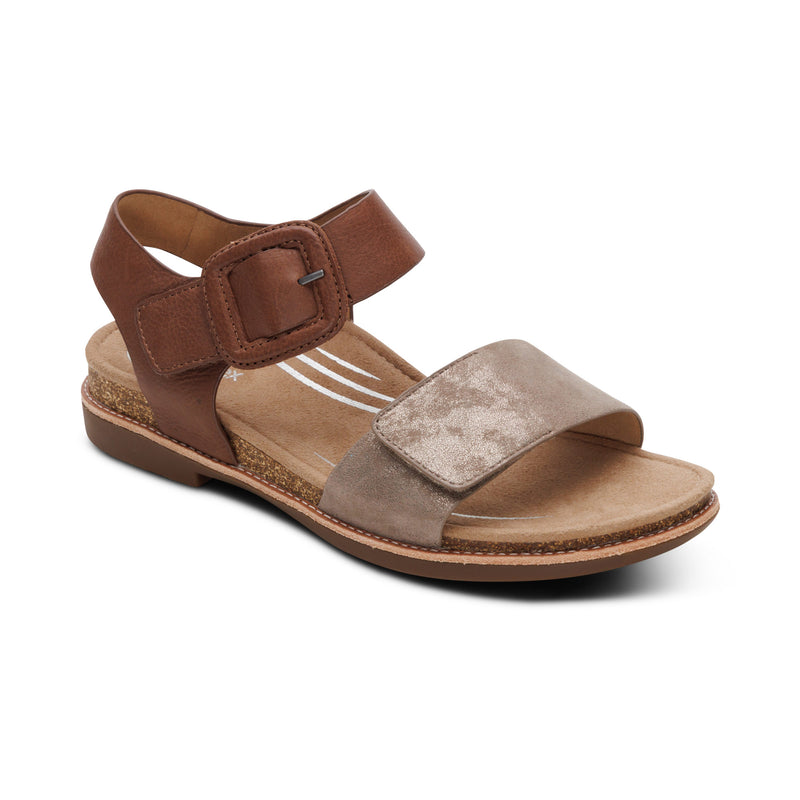 Claire Quarter Strap Sandal #color_taupe multi