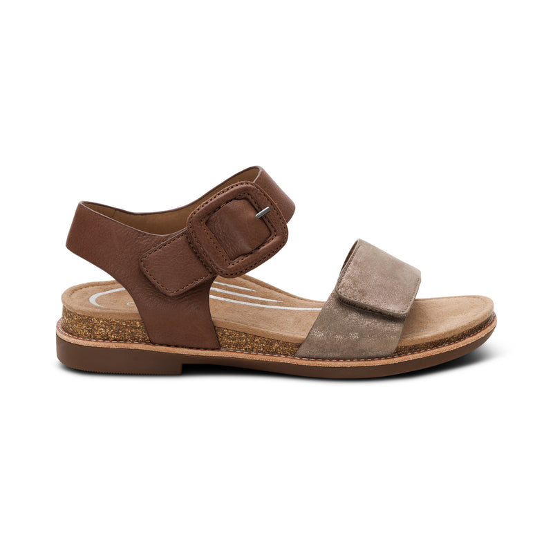 Claire Quarter Strap Sandal #color_taupe multi