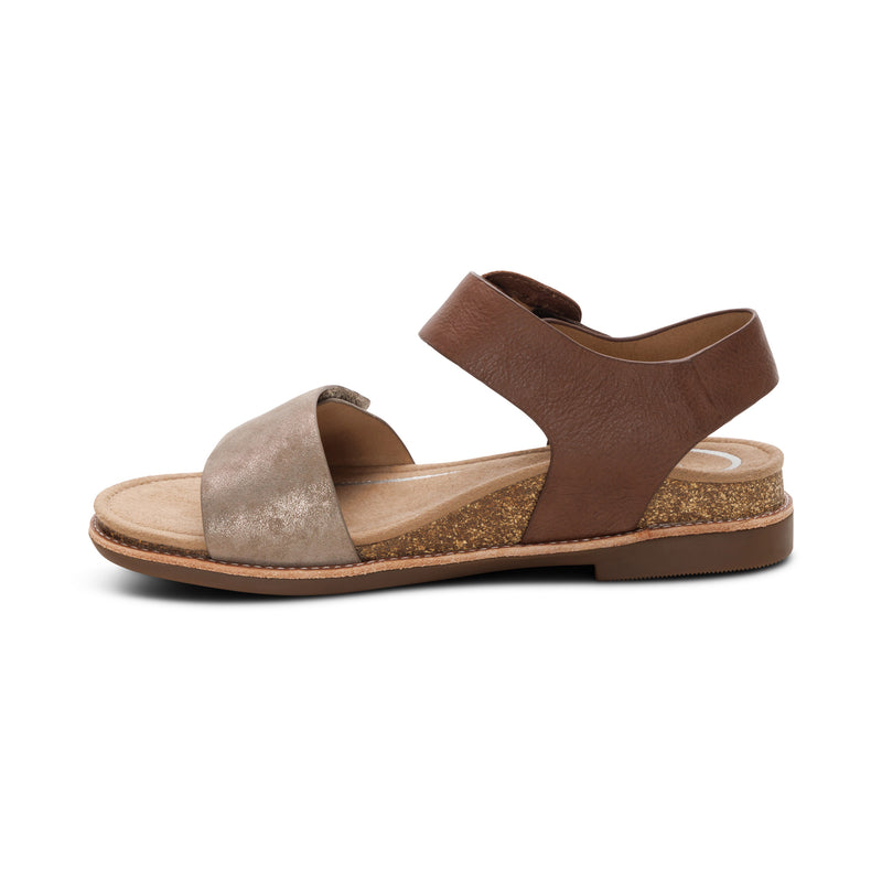 Claire Quarter Strap Sandal #color_taupe multi
