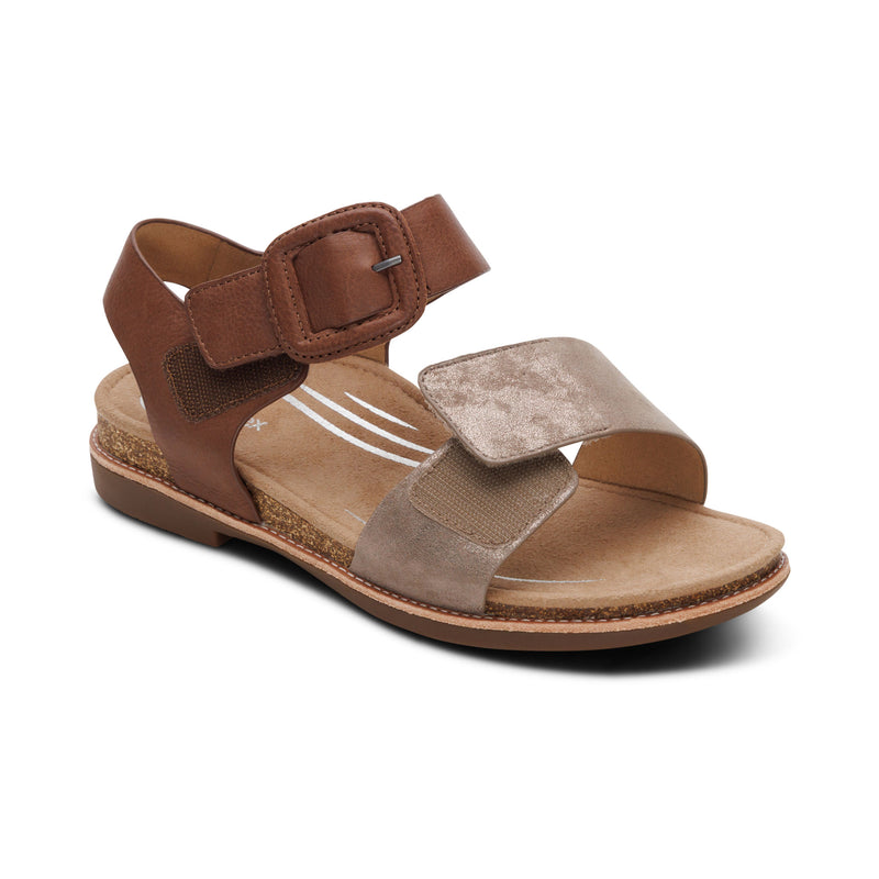 Claire Quarter Strap Sandal #color_taupe multi